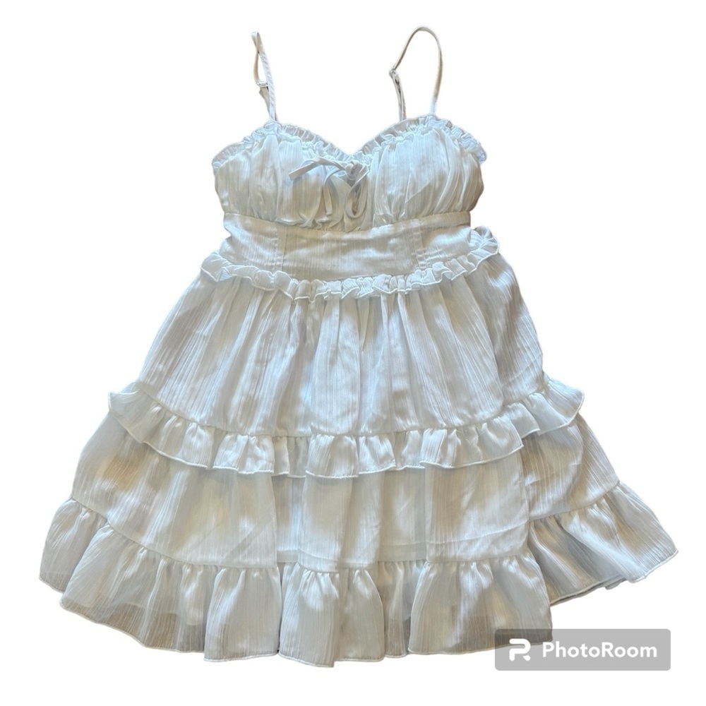 Wild Fable White Ruffled Baby Doll Dress Juniors XS